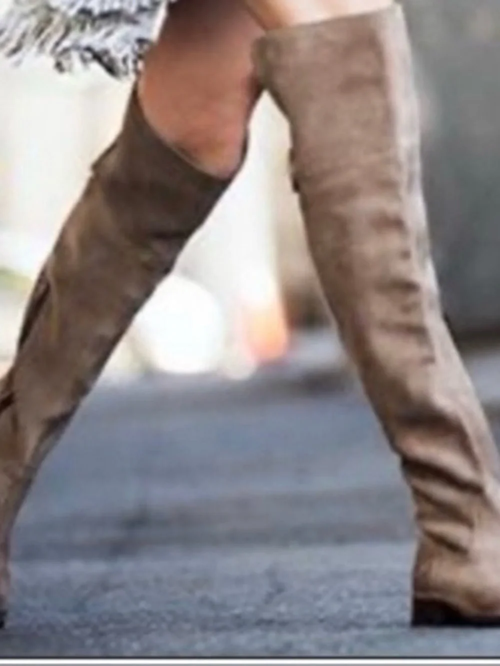 Frye Over-the-Knee Suede Boot in Taupe